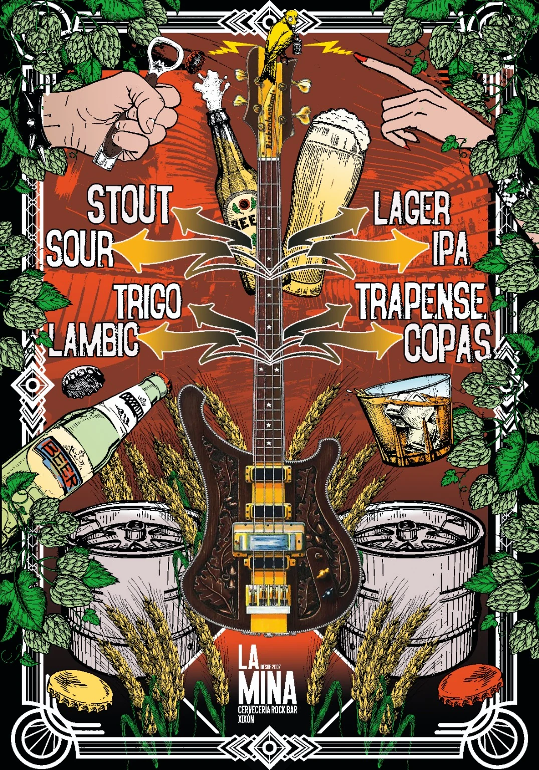 Cartel de estilos de cerveza La Mina